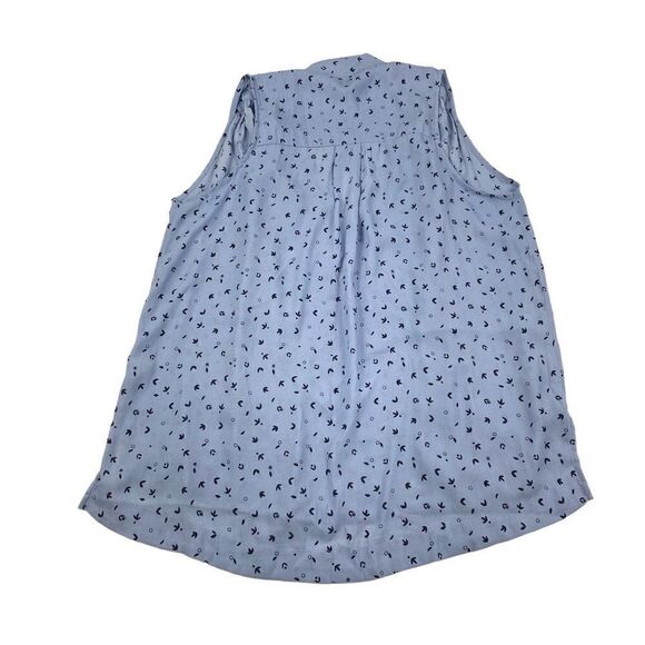 FREE PEOPLE Sleeveless Tie Front Tank Top Blue Floral Medium - Picture 4 of 6